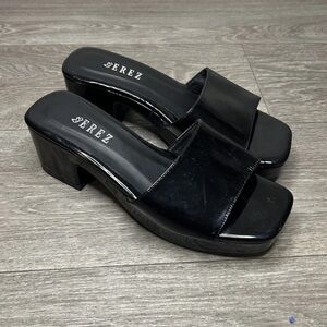 Vintage Black Serez Platform Mule Sandals
